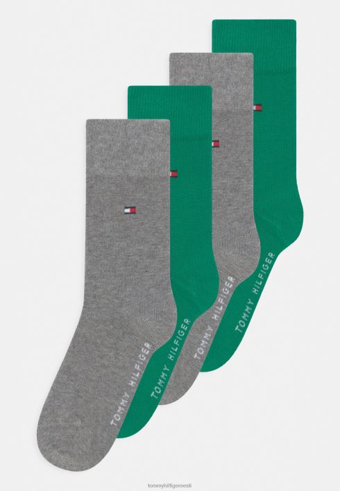 laste unisex 4 pakki sokid RJV626960 roheline/hall Tommy Hilfiger