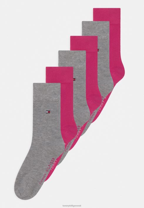 laste unisex 4 pakki sokid RJV627092 roosa/hall Tommy Hilfiger