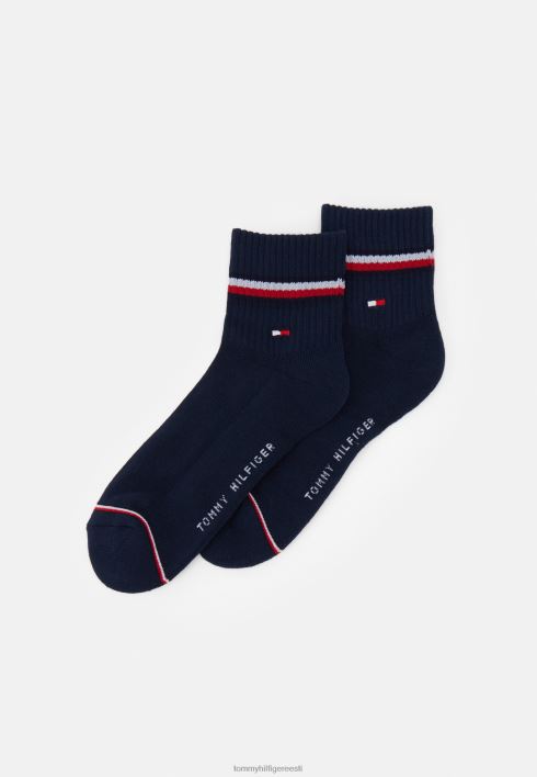 meeste ikoonilised veerand 2 pakki sokid RJV626908 tume merevägi Tommy Hilfiger