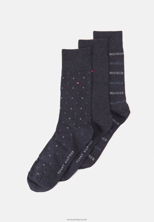 meeste kinkekarbis 3 pakki sokid RJV627136 hall melanž Tommy Hilfiger