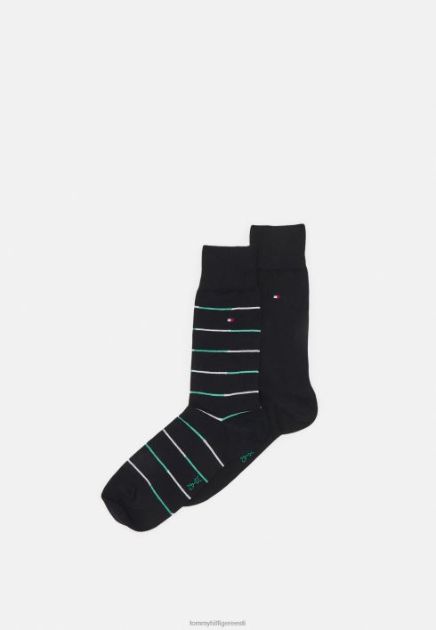 meeste sokitriip 2 pakki sokid RJV627049 must Tommy Hilfiger