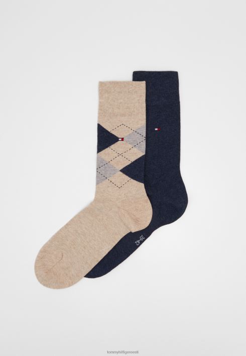 mehed kontrollivad 2 pakki sokke RJV627048 beež melanž Tommy Hilfiger