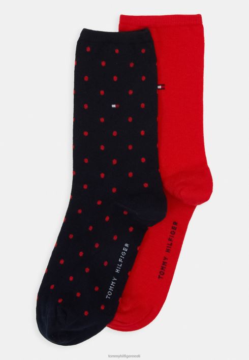 naiste sokk 2 pakki sokid RJV626770 punane/merepunane Tommy Hilfiger