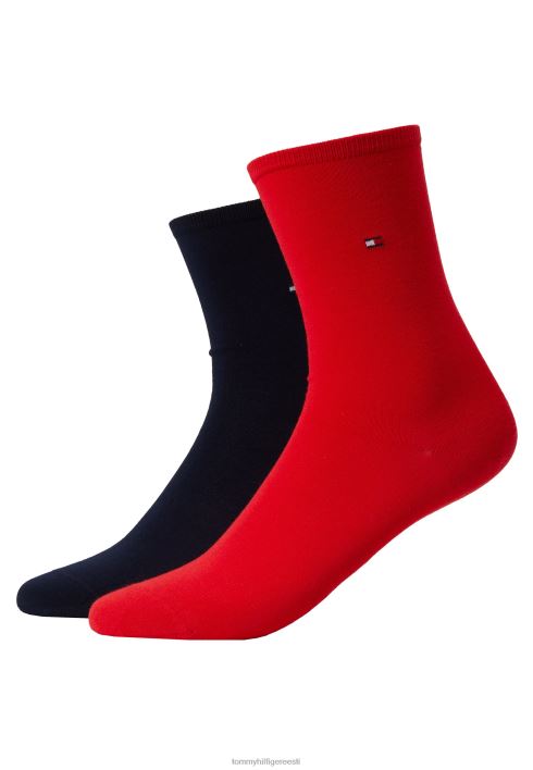 naiste sokk vabaaja 2 pakki sokid RJV626966 punane Tommy Hilfiger