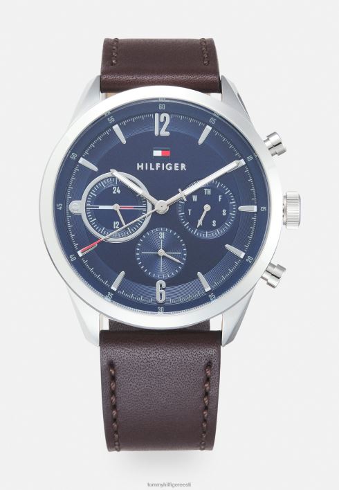Matthew kronograafi käekell RJV626657 pruun/hõbedane/sinine Tommy Hilfiger