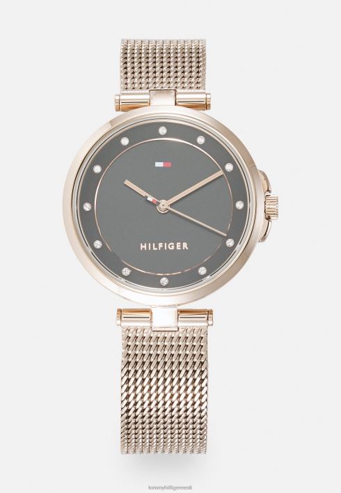 cami käekell RJV626656 roosakuldne/must Tommy Hilfiger