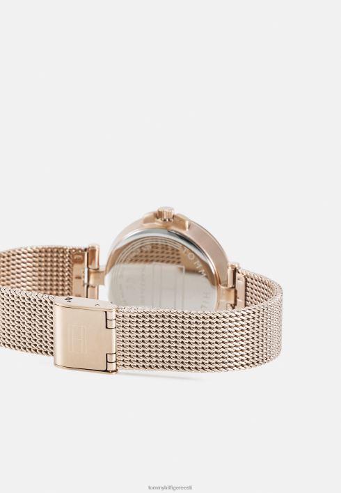 cami käekell RJV626656 roosakuldne/must Tommy Hilfiger