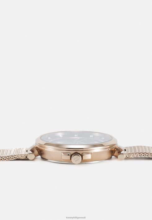 cami käekell RJV626656 roosakuldne/must Tommy Hilfiger