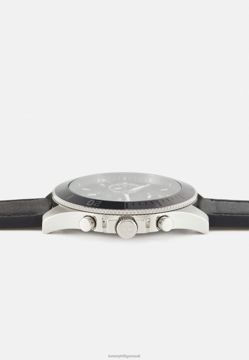 larson kronograafi kell RJV626685 must/hõbedane Tommy Hilfiger