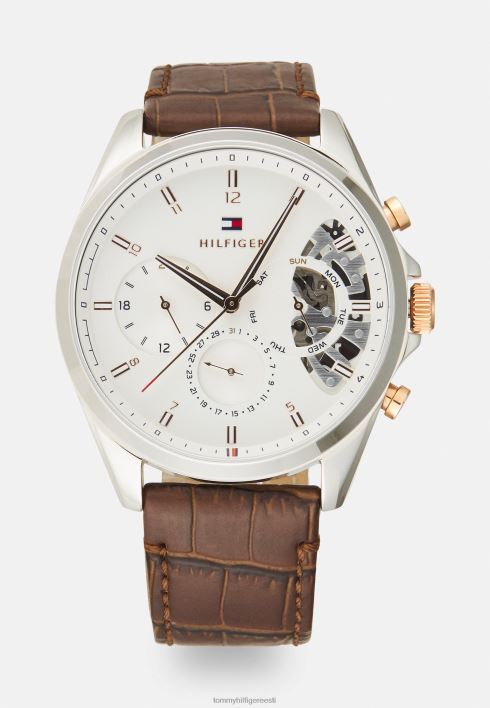 pagari kronograafi kell RJV625103 pruun/valge Tommy Hilfiger
