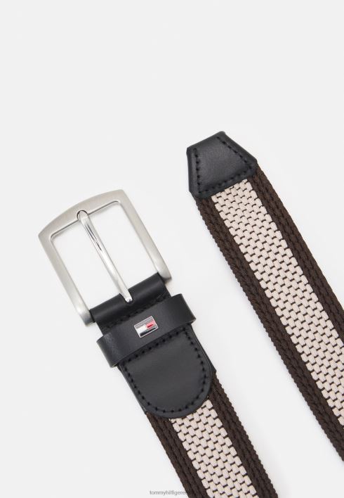 dentoni elastne vöö RJV625183 tumepruun/ekru Tommy Hilfiger