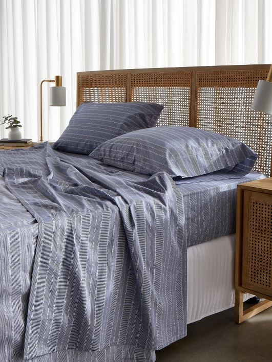 ithaca triibuline linakomplekt kaheinimesevoodi RJV6239 valge Tommy Hilfiger